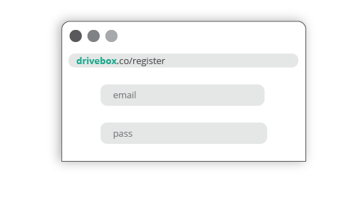 Create the account or sign in on drivebox.co